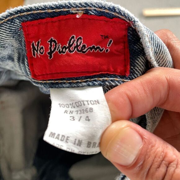 Vintage Jean Skirt Women's Denim No problem jeweled Acid Wash Size 3/4 - Picture 7 of 8